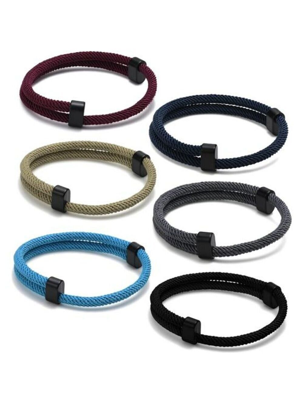 Nautical Braided Rope Bracelet Set Men Women Adjustable Handmade Cord